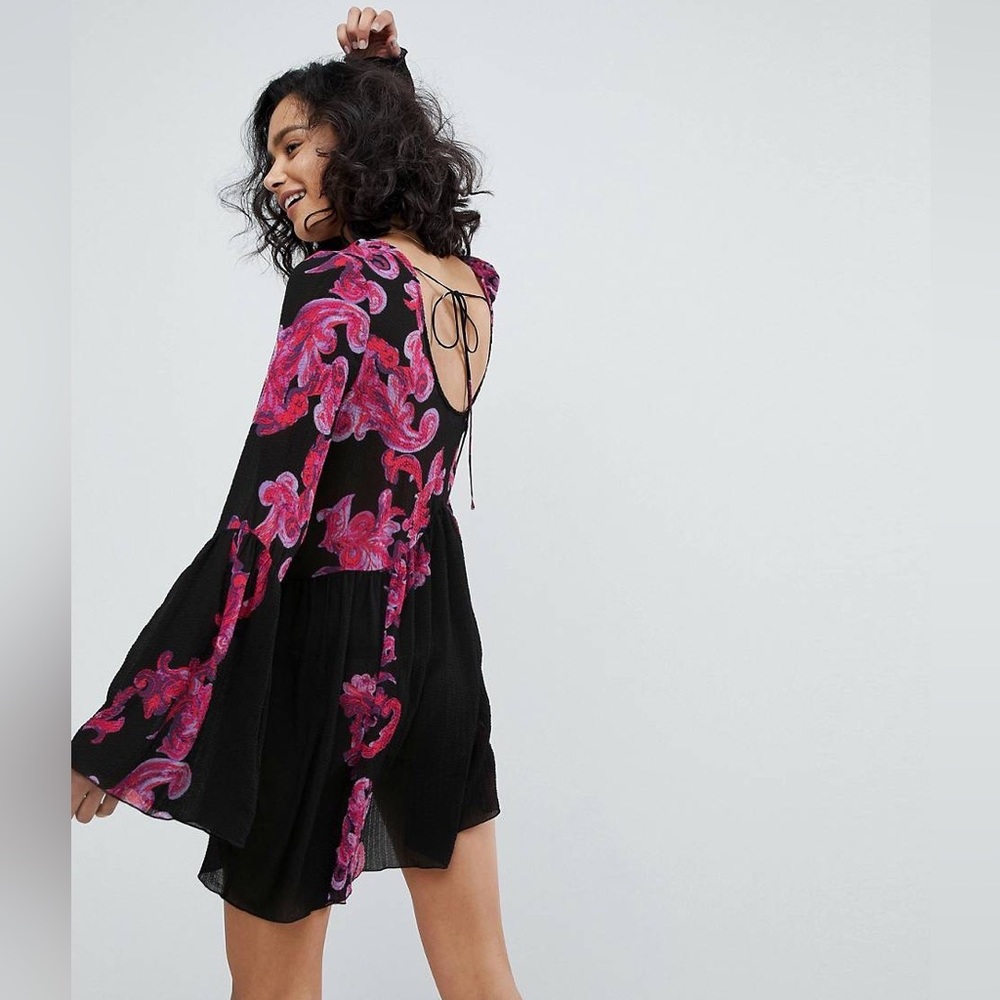 Free People Intimately - Bell Sleeve Swing Dress/Tunic In Black